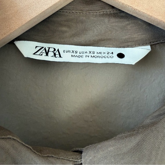 Zara - Sheer Tapered Waist Button-Down Shirt - Picture 3 of 3